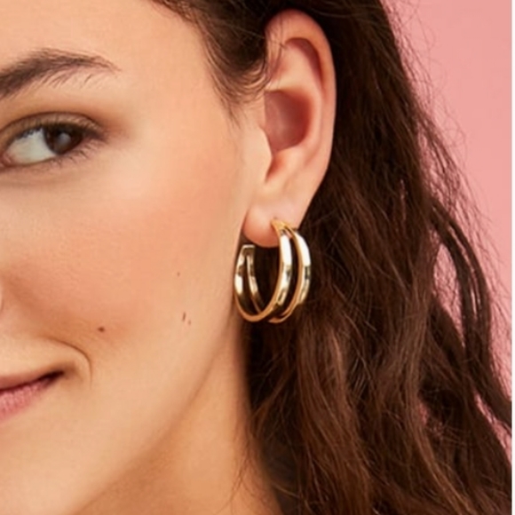 Kendra Scott "Zorte" Gold💛 Double✌Hoop Earrings - Picture 15 of 15